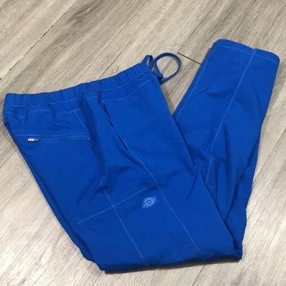 Dickies Dynamix Royal Blue Scrubs Pant Mid Rise Straight Leg Drawstring size S - Picture 9 of 14